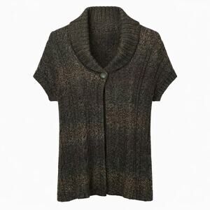 Dress Barn Cardigan Womens Size 14/16 Multicolor Short Sleeve Wool Blend Cozy